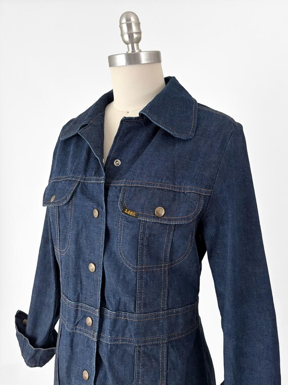 70s Lee Denim Jacket | Ms. Lee Indigo Snap Button… - image 5