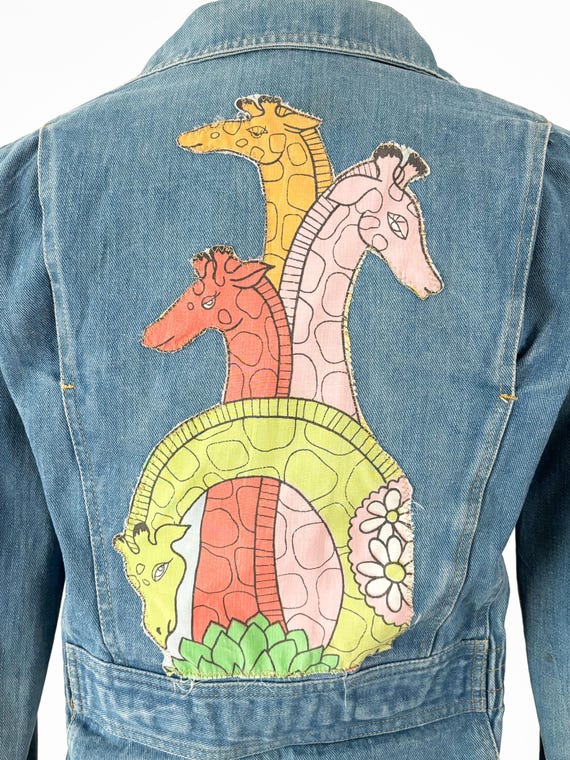 70s Boho Patchwork Denim Jacket | Brittania Sport… - image 6