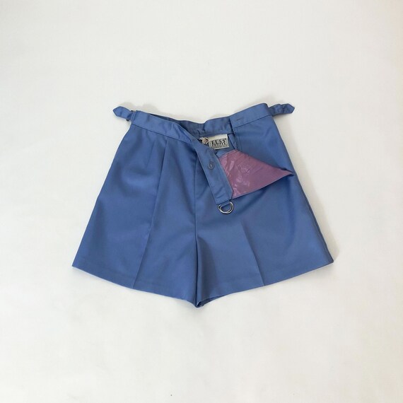 1970s Periwinkle Blue High Waisted Pin Up Shorts w