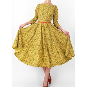 yellow floral fit and flare dress Buy Yellow Fit and Flare Floral Crushed Cotton Dress