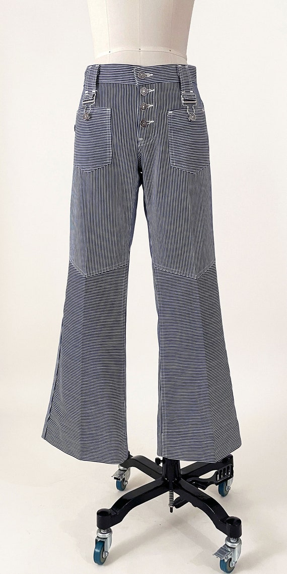 60s Levi's Big E Hickory Stripe Bell Bottoms | Le… - image 2