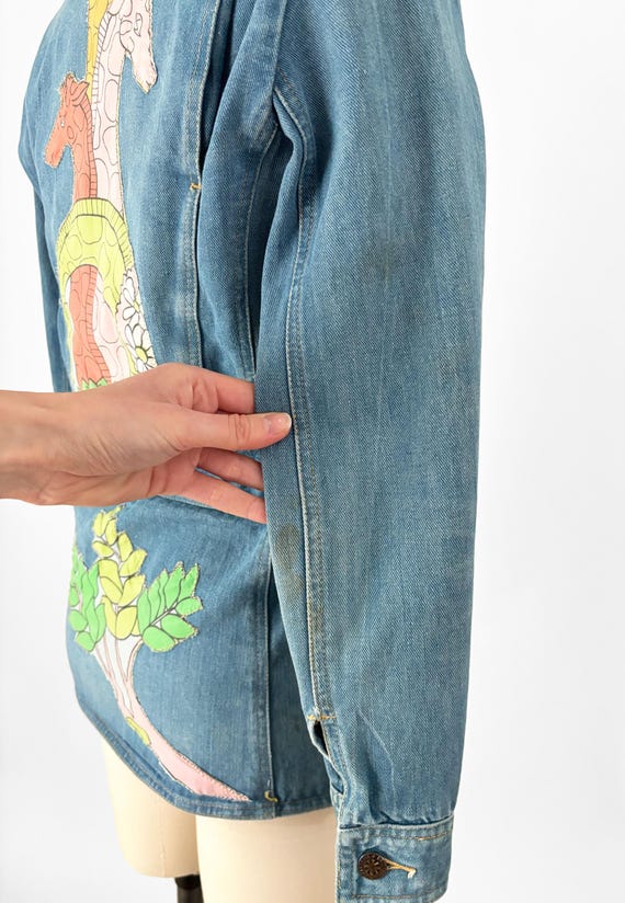 70s Boho Patchwork Denim Jacket | Brittania Sport… - image 11