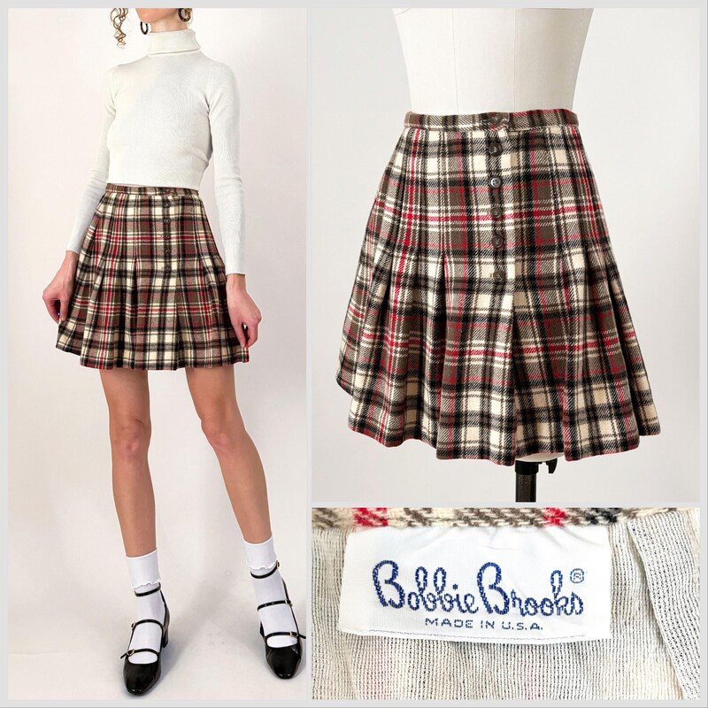 Wool pleated Miniskirt