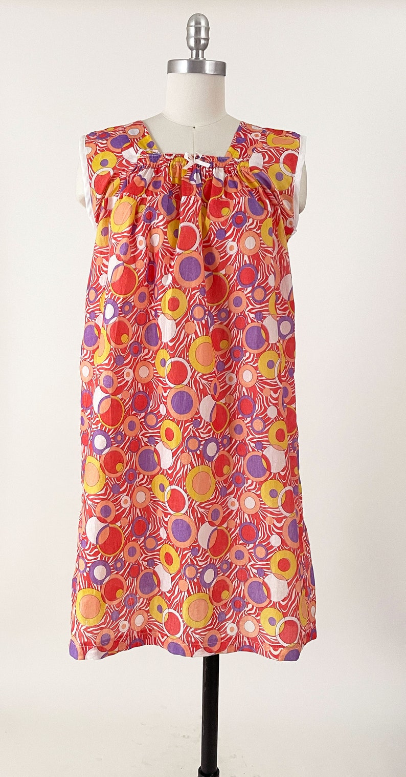 1950s Op Art Print Dot Dress