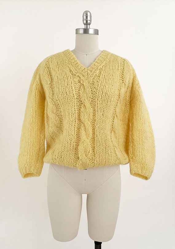 60s Buttercream Wool and Mohair Slouchy Knit Sweat