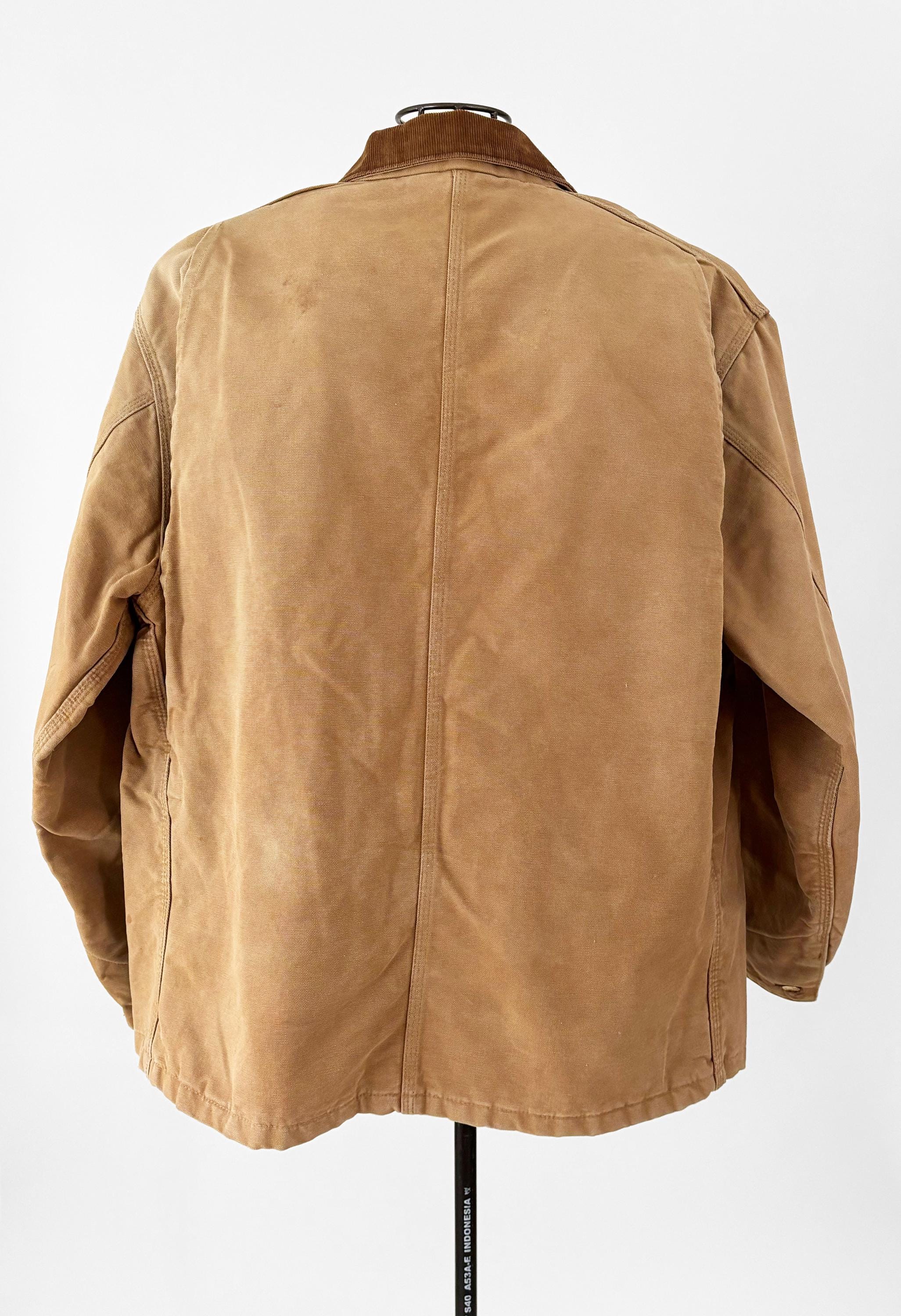 80s Carhartt Brown Duck Canvas Chore Coat | Quilt Lined Insulated