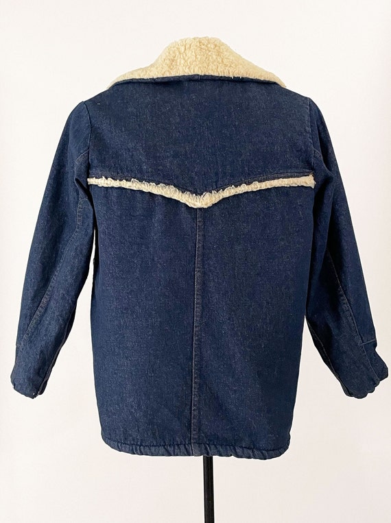 70s 80s Sears Roebucks Sherpa Denim Jacket | Sher… - image 5