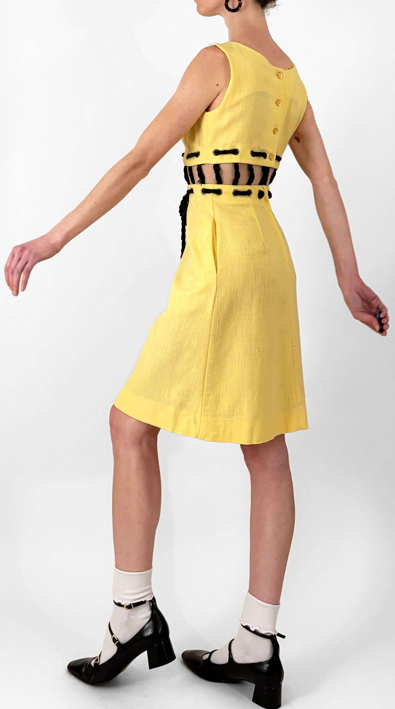 60s Yellow Cutout Minidress | Lace up Grommet Button Back Two Piece Cut Out Dress | Country Set | XS - Etsy 60s Yellow Cutout Minidress | Lace up Grommet Button Back Two Piece Cut Out Dress | Country Set | XS - Etsy