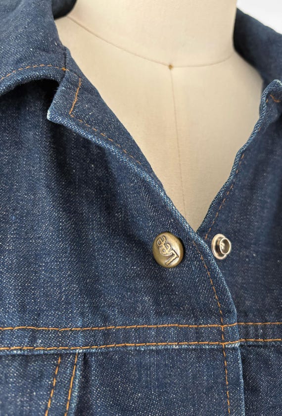 70s Lee Denim Jacket | Ms. Lee Indigo Snap Button… - image 4