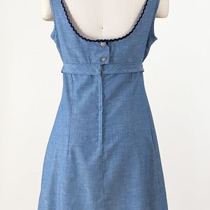 CHAMBRAY FRILL CUT OUT DRESS