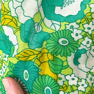 60s Lilly Pulitzer Style Green Floral Fit and Flare Dress | Small Medium image 3
