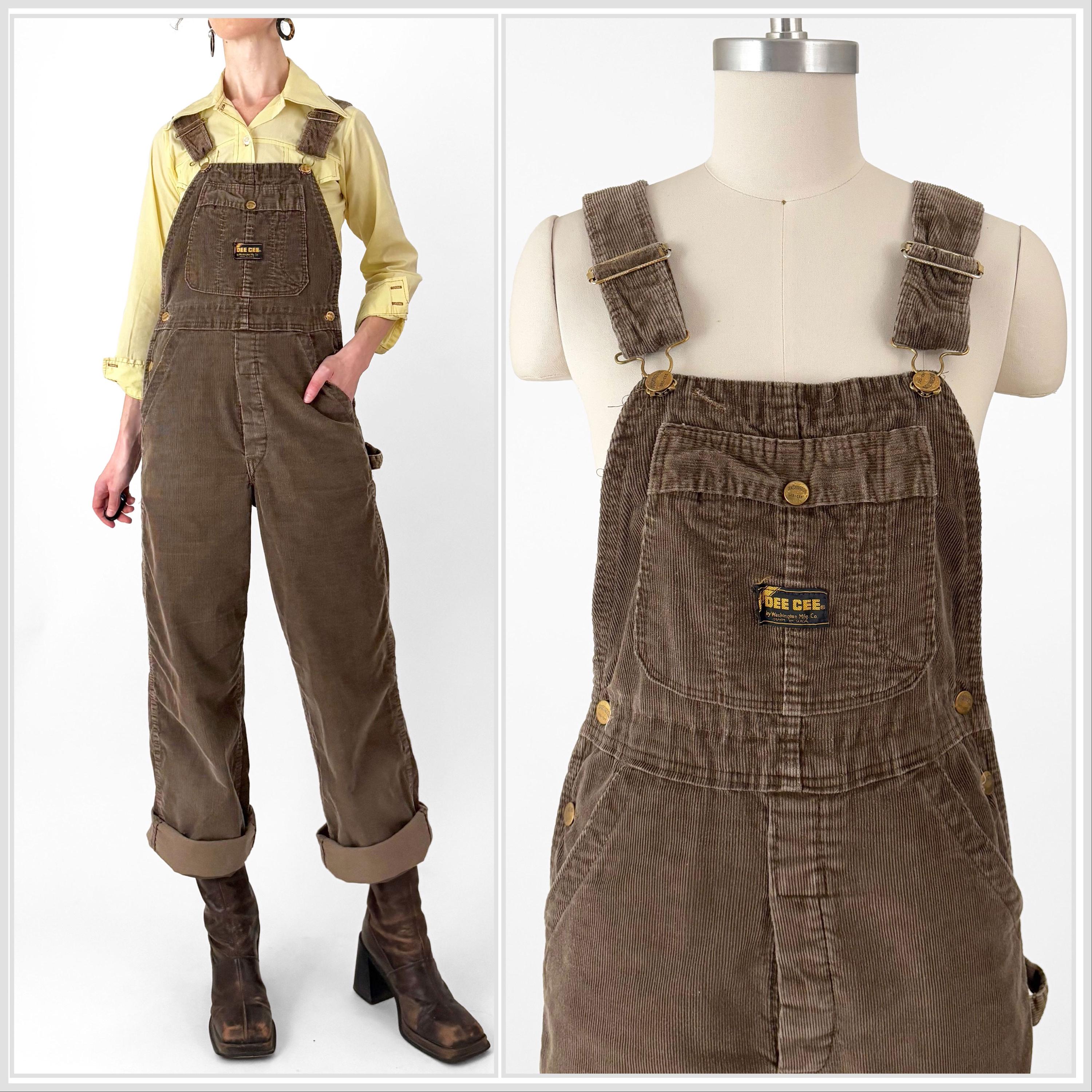 60s 70s Dee Cee Corduroy Bib Overalls | Washington Dee Cee Brown