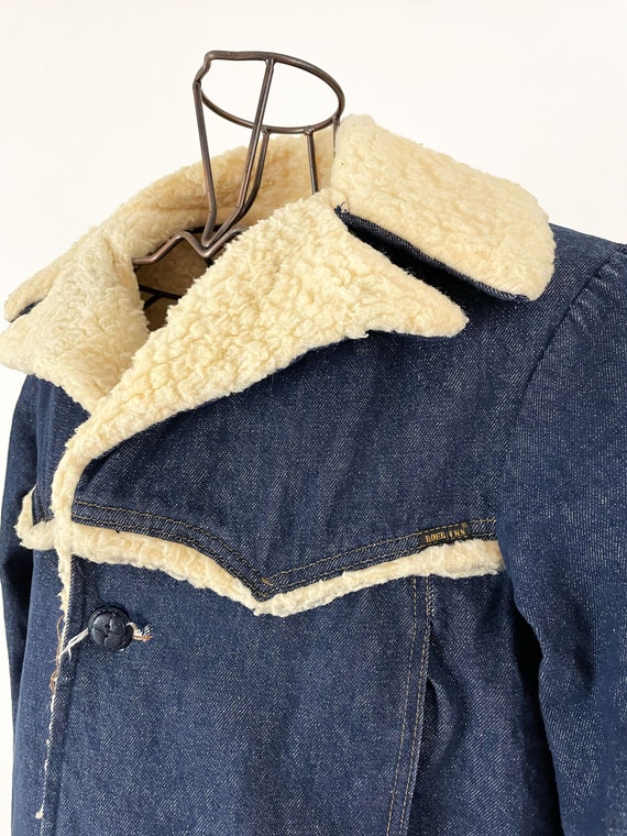70s 80s Sears Roebucks Sherpa Denim Jacket | Sher… - image 4