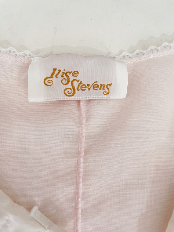 80s Ilise Stevens Pink Cutwork Embroidered Nightg… - image 6