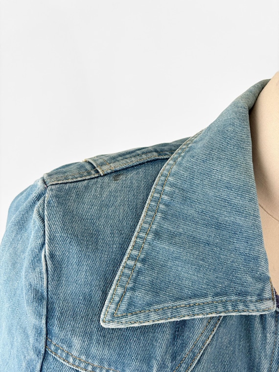 70s Boho Patchwork Denim Jacket | Brittania Sport… - image 12