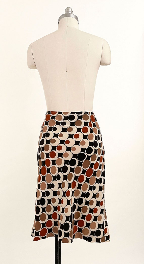 Vintage Y2K Does 70s Mod Silk Skirt | Op Art Geom… - image 4