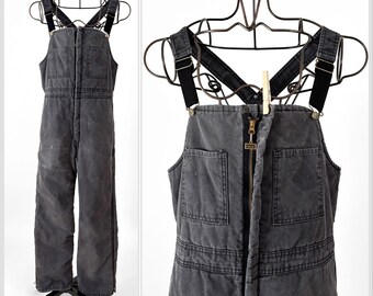 Vintage Sears Toughskins Denim Bib Overalls | 80s Dark Wash