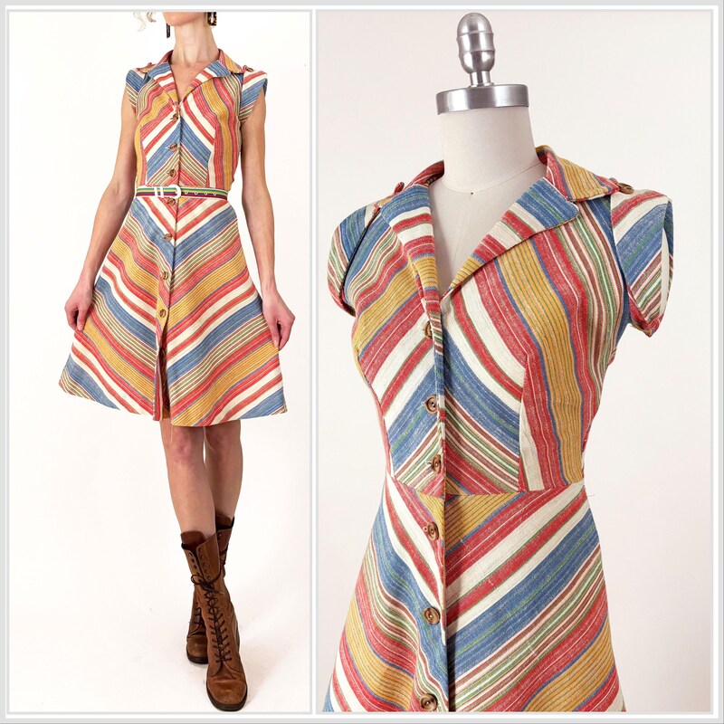 Rainbow Jacquard Stripper Dress