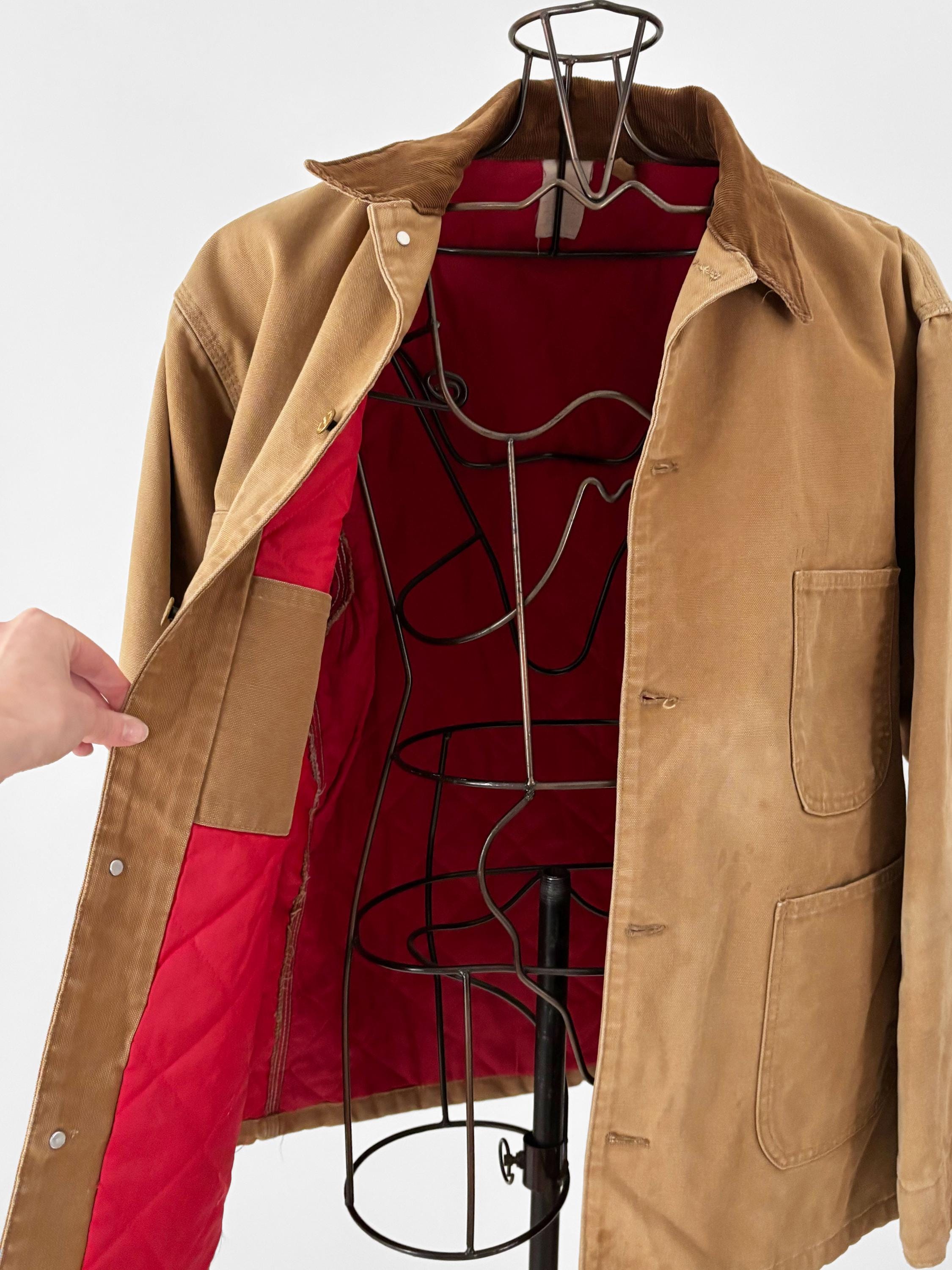 80s Carhartt Brown Duck Canvas Chore Coat | Quilt Lined Insulated