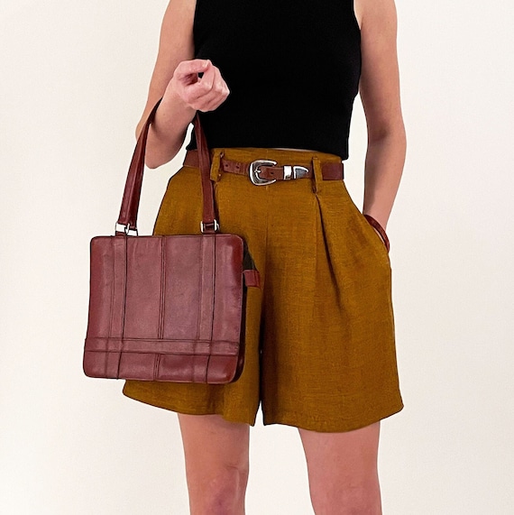 70s Brown Leather Shoulder Bag | Pappagallo Made i