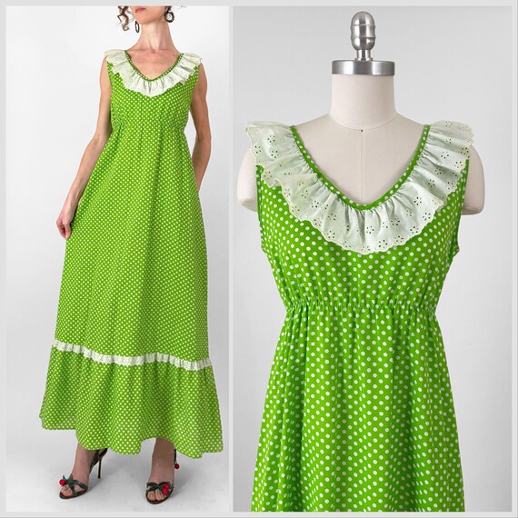 lime green polka dot dress Thrift Store Outfits // Lady in Lime Polka Dot Dress