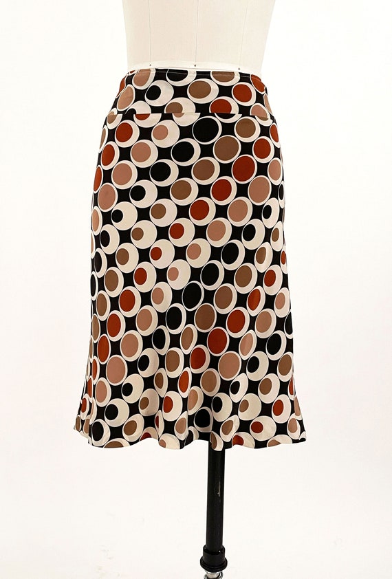 Vintage Y2K Does 70s Mod Silk Skirt | Op Art Geom… - image 2