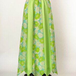 VTG 60S 70S GREEN PINK RIC RAC PATCHWORK FLORAL POLKA DOT HIPPY MAXI SKIRT 4
