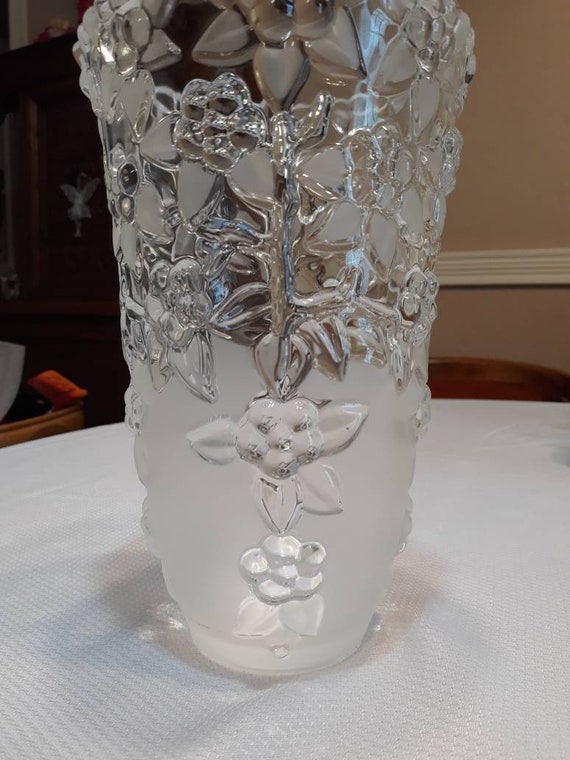 Vintage Mikasa Bella Rose Pattern Etched Crystal Vase Etsy