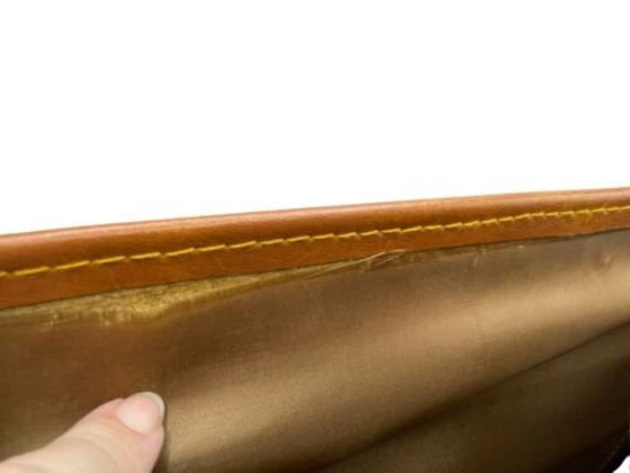 Men's Vintage Brown Leather Gold Briefcase Attach… - image 8