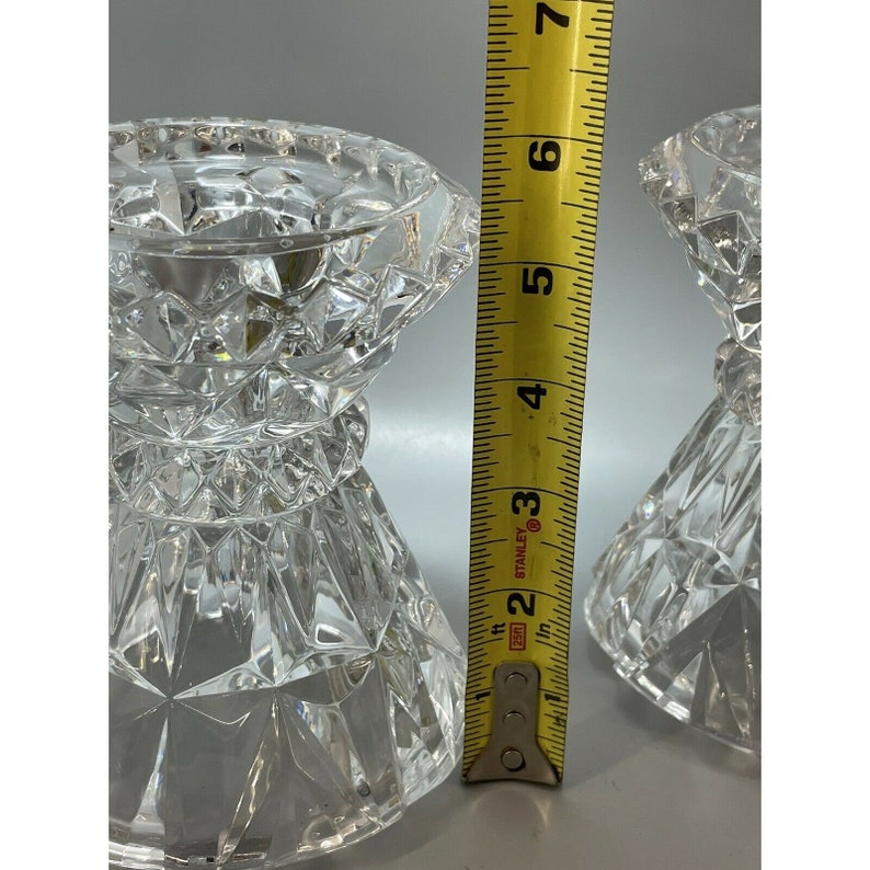 Mikasa Carlton Pillar Lead Crystal Candle Holders Pair 2 Etsy