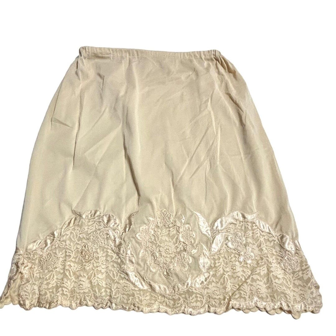 Vintage Nude Half Slip Retro Slip Skirt Lace Undergarment Pinup - Etsy