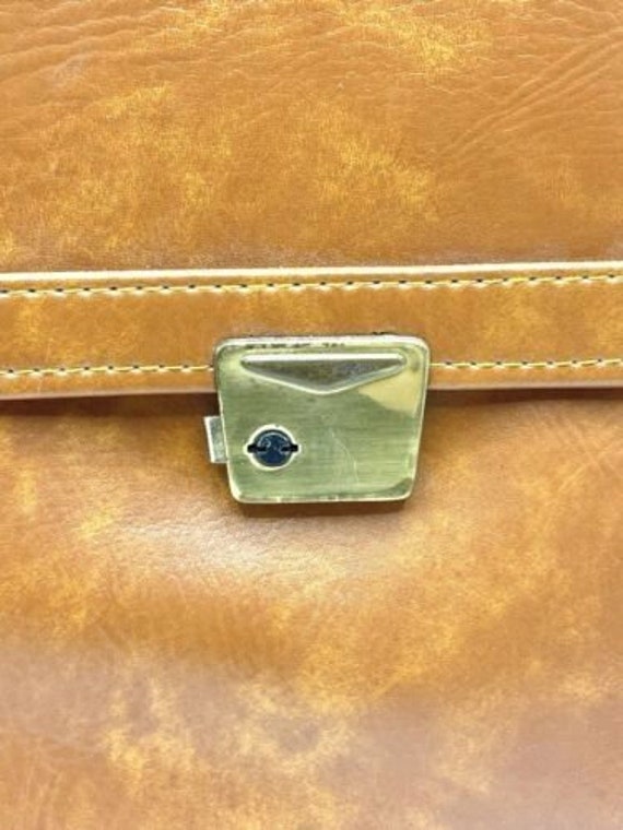 Men's Vintage Brown Leather Gold Briefcase Attach… - image 4