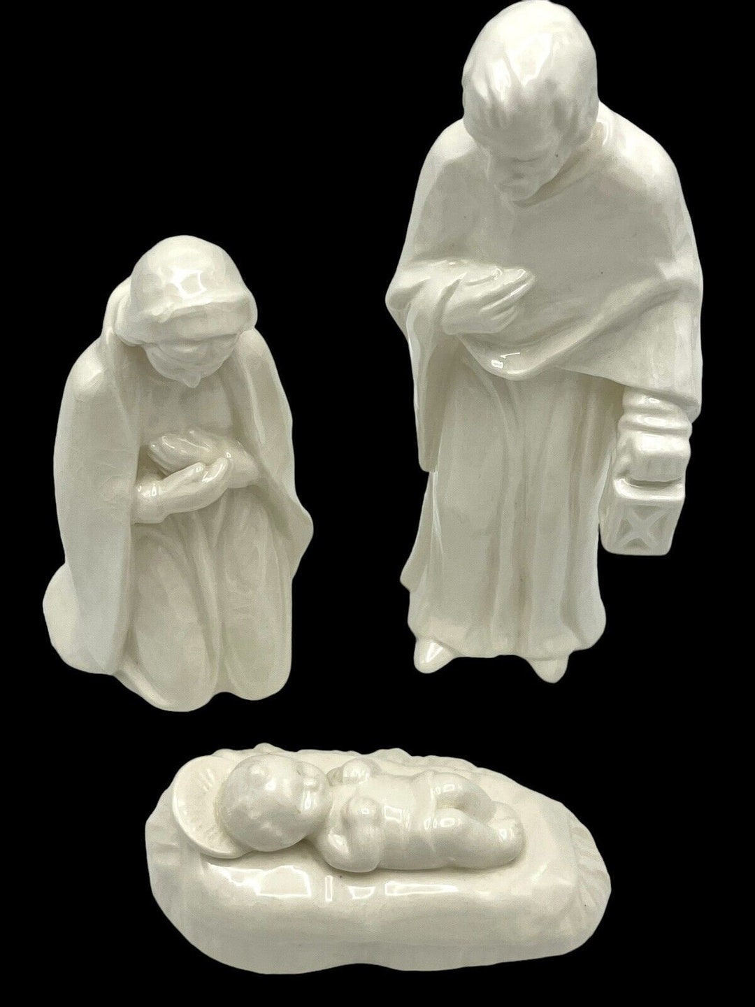 Vintage Goebel Hummel 3 Piece Nativity Set White Porcelain Etsy