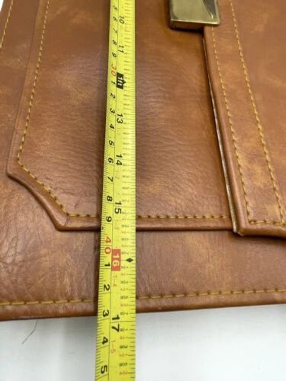 Men's Vintage Brown Leather Gold Briefcase Attach… - image 6