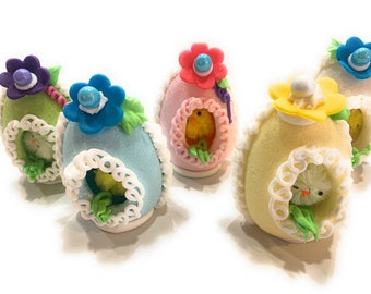 Panoramic Sugar Easter Eggs, Edible Decoration, 4 Pack