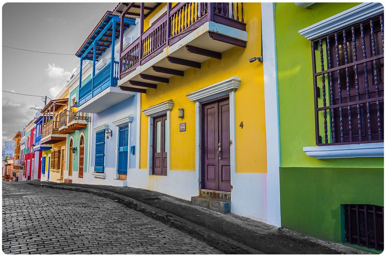 Colorful Houses of Old San Juan, Puerto Rico Wall Art Home Decor Travel