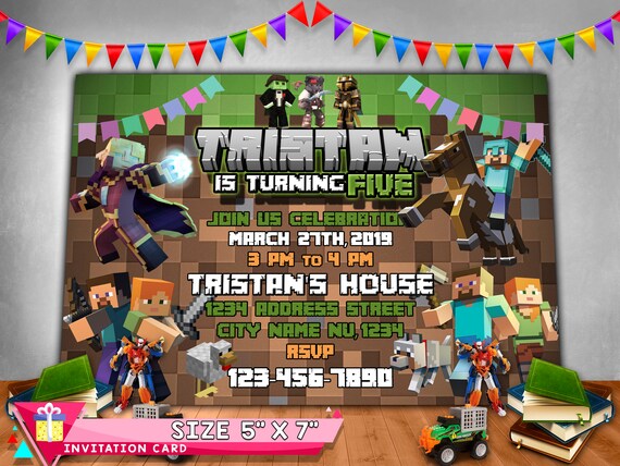 Digital Roblox Invitation Roblox Birthday Invitation Roblox Birthday Party Roblox Printable Roblox Party - 