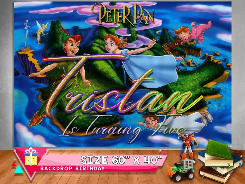 Digital Peterpan Backdrop Peterpan Party Background Diy Etsy