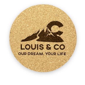Customized Cork Coasters 3.5&quot; or 4&quot;