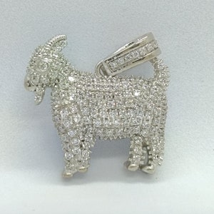 925 Silver Animal Goat Diamond Pendant Goat Head Pendant