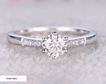 2.00 Ct Round Cut Moissanite Diamond Wedding Ring, Moissanite Jewelry For Women, Solitaire Engagement Ring, Custom Wedding Ring