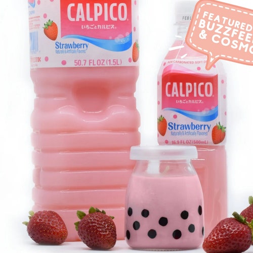 Strawberry Yogurt Boba Milk Tea Candle Etsy