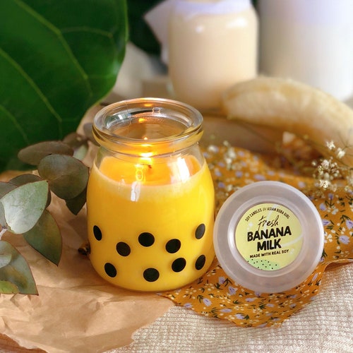 Banana Milk Boba Candle - Etsy