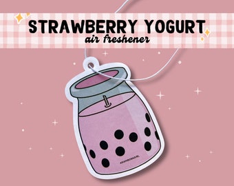 Strawberry Yogurt - Boba Car Freshener