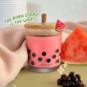 Watermelon Tea | Boba Straw Wick Candle