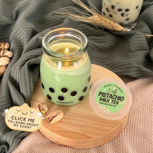 Pistachio Milk Tea Boba Candle