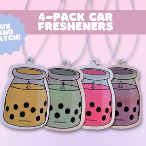 4-Pack Boba Scented Car Freshener Mix and Match image 1