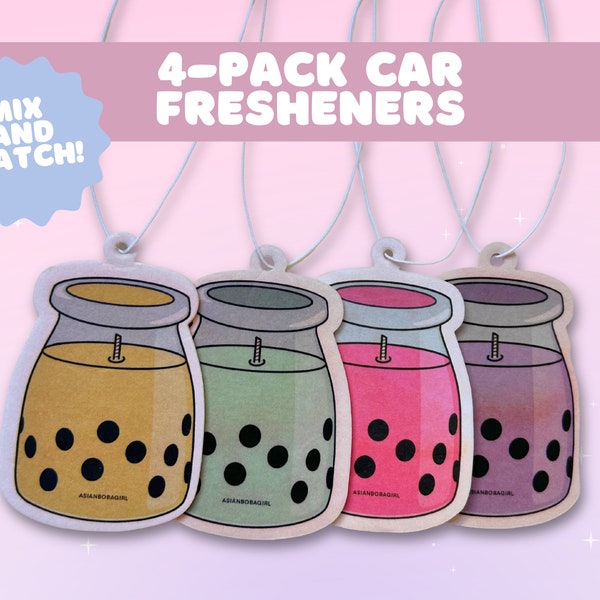 4-Pack Boba Scented Car Freshener | Mix and Match!