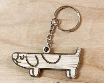 Mini Long Dog Keychain - Bluey Inspired