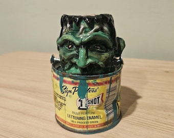 1 shot Can Creature Frankenstein, sculpture, painter, kustom kulture
